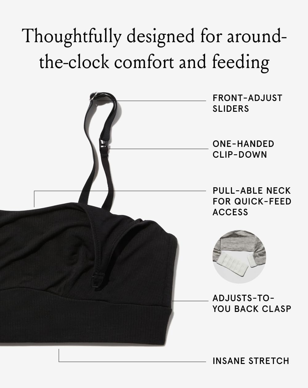 Bodily Everything Bra - Wireless Nursing Bras for Breastfeeding, Soft Stretchy Maternity Sleep Bra with Clip Down Access - Image 3