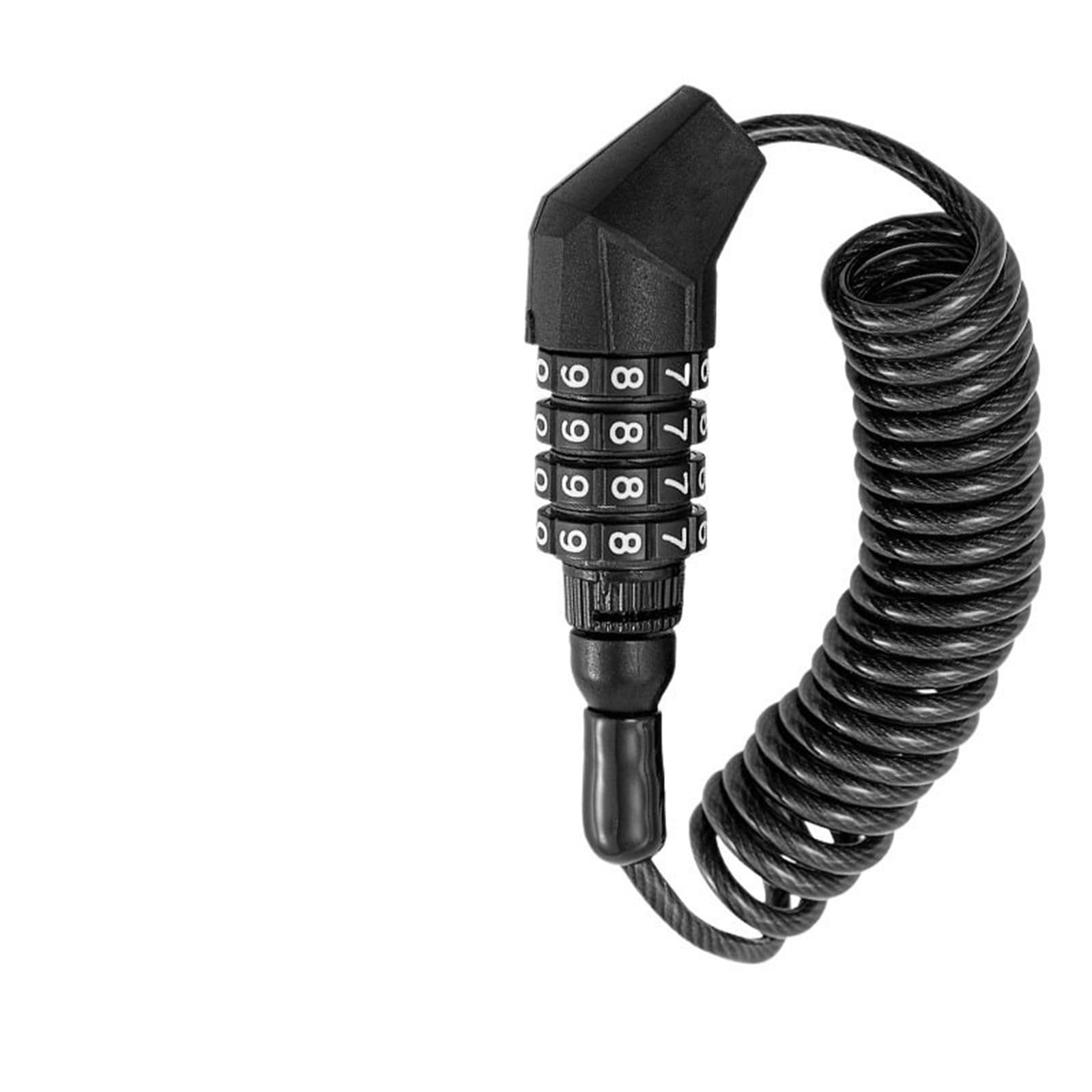 Motorcycle Handlebar Lock Portable Bicycle Lock Password Rope Helmet Safety Steel Wire Mountain Bike Backpack Zinc Motorcycle Disc Lock(063 Black)