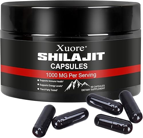Shilajit Cápsulas Suplemento de resina pura del Himalaya, shilajit del Himalaya, resina pura del Himalaya, shilajit natural puro, minerales traza y