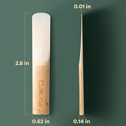 Miniatura 9 de Cañas de saxofón alto 2.0, paquete de 10 cañas profesionales para saxofón alto con caja de plástico, punta de caña más delgada, tecnología de corte