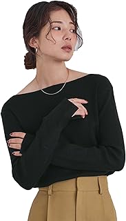 [ユアーズ] ボートネックスリットスリーブリブ ニット BBXU1376 レディース