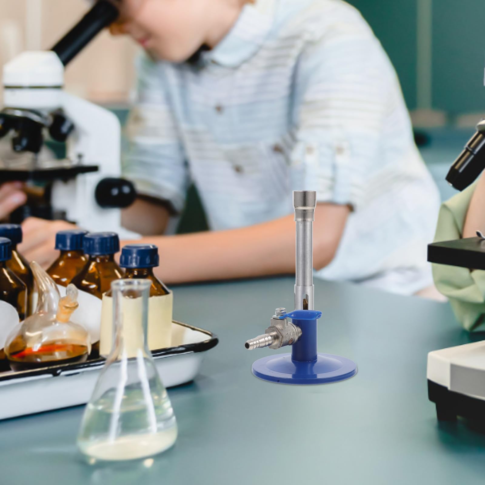 Alipis Bruciatore e Compatto Portatile Bunsen da Laboratorio in Lega di Zinco Leggero per Riscaldamento e Saldatura Uso Professionale