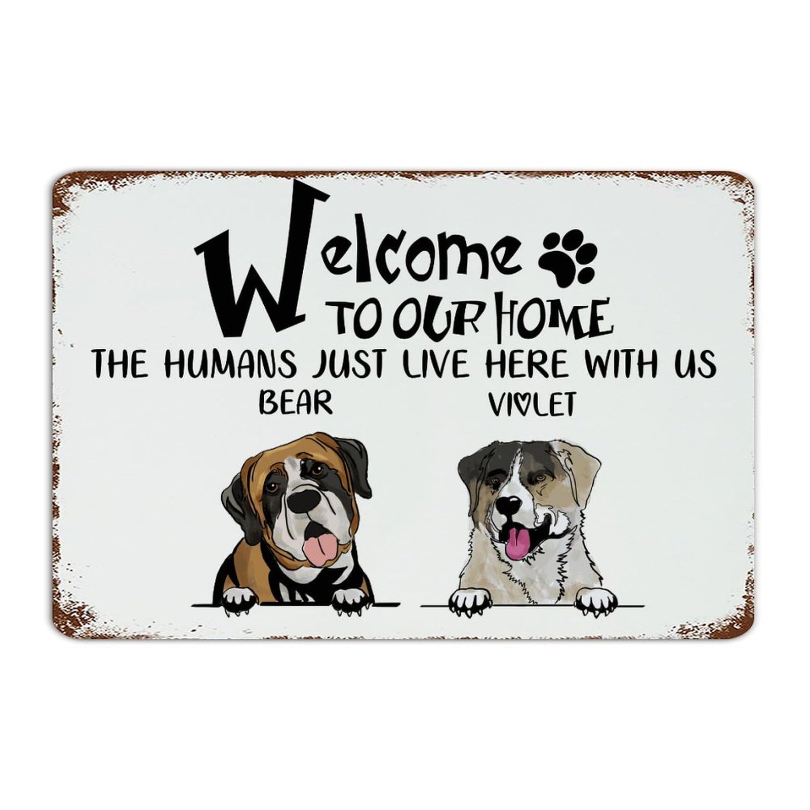 Plaque en métal personnalisée Welcome to Our Home panneau aluminium deco bar