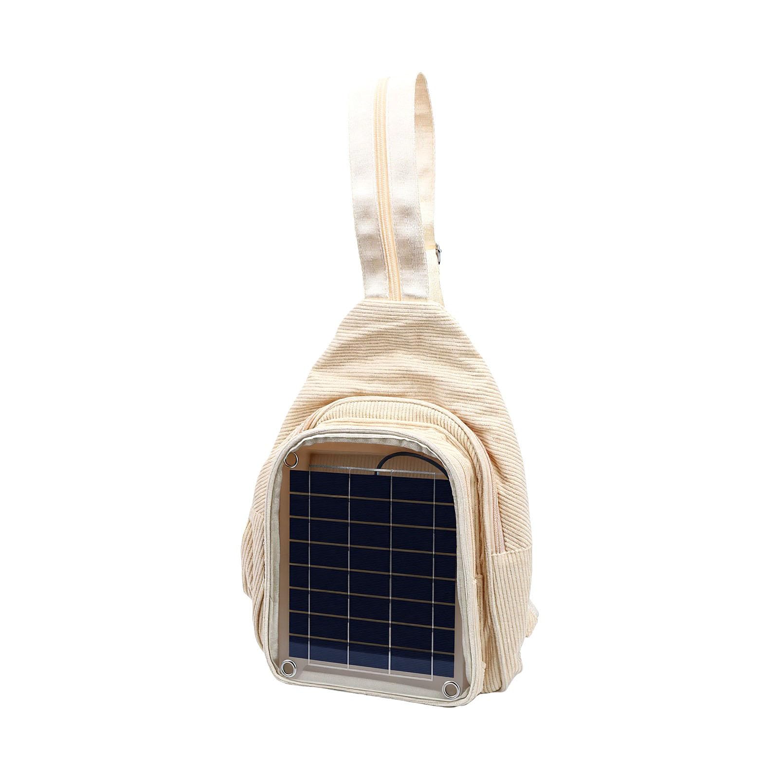 Tnfeeon Zaini da Escursionismo Zaino con Caricatore Solare in Silicio con Porta USB per Viaggi all'aperto Campeggio Escursionismo Zaino con Pannello Solare Color Kaki Pannello Monocristallino da 20