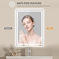 Vista 90 de WTTY LED Bathroom Mirror 32"x32" with Backlit and Front Light,Stepless Dimmable LED Mirror for Bathroom,Anti-Fog Lighted Bathroom Vanity Mirror