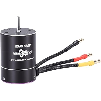 MechKit Brushless Motor 3650 6400KV, High Speed Brushless Motor with 3.17 mm Shaft for Arrma, Traxxas, HSP, Redcat, Tamiya, A