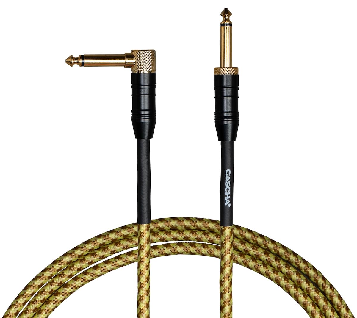 CASCHA Professional Line Guitar Cable, Angled, Tweed Natural, 9 m - Image 2