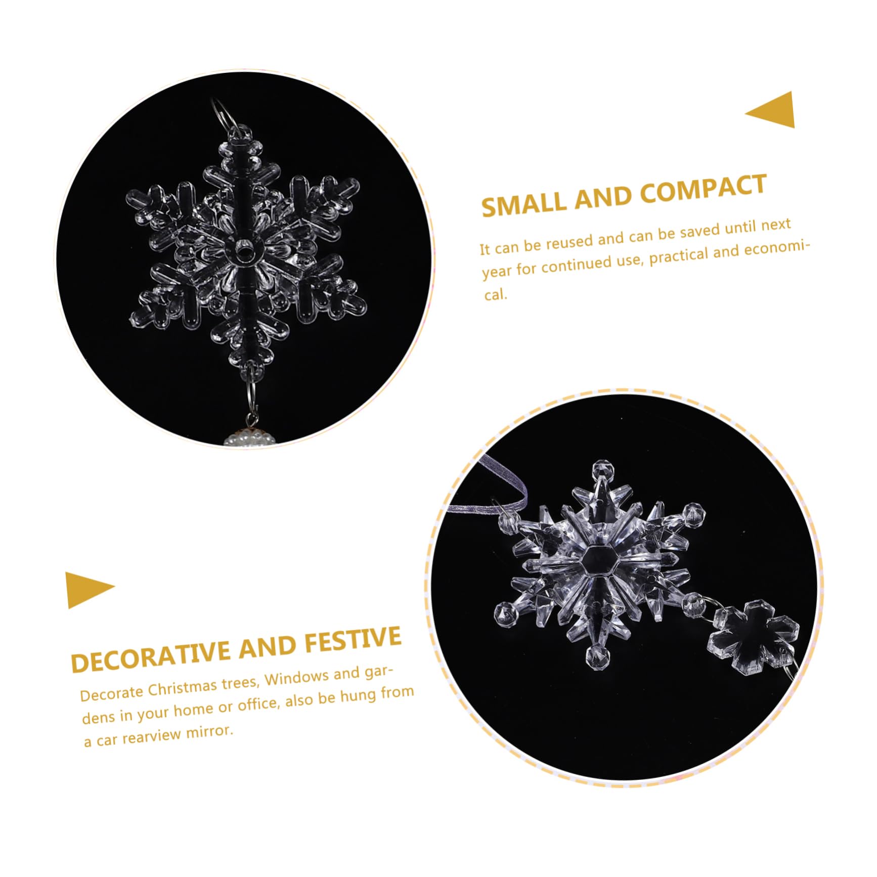Cabilock 2 Sätze Acryl Transparent Schneeflocke Anhänger Kombi Set Christbaumschmuck Anhänger Weihnachtsdeko Outdoor Schneespray Für Christbaum Weihnachtskugel 18 Stück * 2