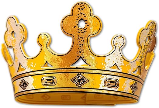 Liontouch - Gold King Crown for Kids & Toddler Boys | Adjustable Size with Velcro - Age 3+ | Royal Dress-Up Accessory for Costumes & Pretend Play | Safe & Durable Soft Foam