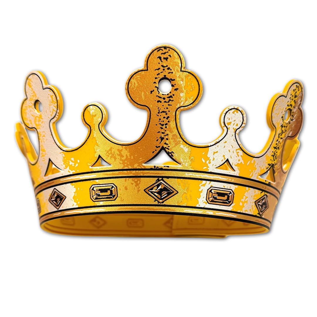 Liontouch - Gold King Crown for Kids & Toddler Boys | Adjustable Size with Velcro - Age 3+ | Royal Dress-Up Accessory for Costumes & Pretend Play | Safe & Durable Soft Foam