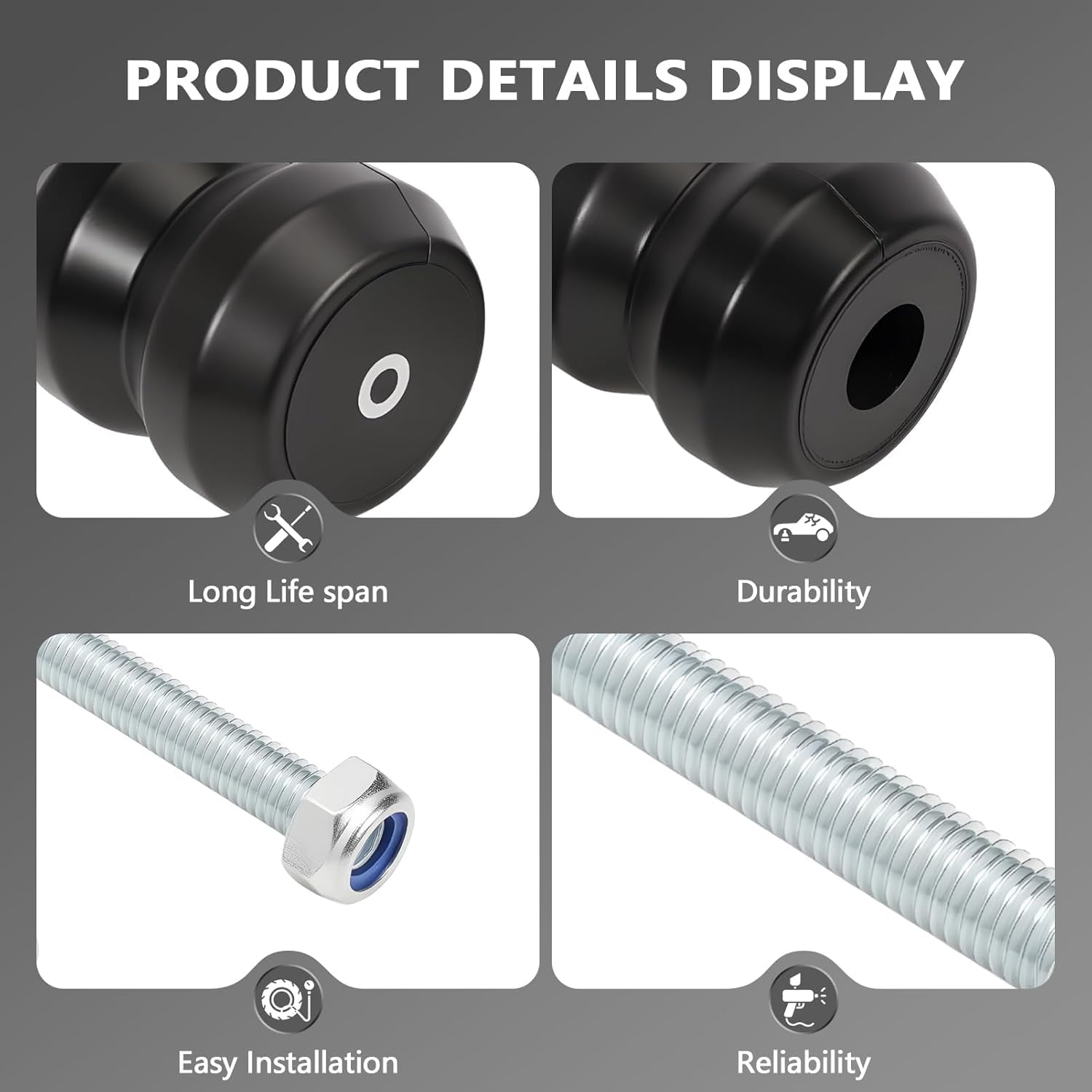 5.5" 2PCS Rear Bump Stops Rubber Block fits Ram 1500 2009-2020 Rear Axle Jounce Bumpers replace ‎5285A-A5788E ，afford Weight 8600 lbs