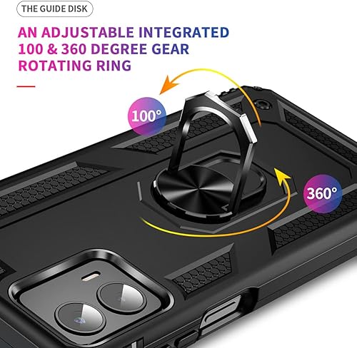 Miniatura 5 de Androgate Funda para Moto G 5G 2023 con protector de pantalla HD, soporte de metal de grado militar, prueba de caídas de 15 pies, a prueba de