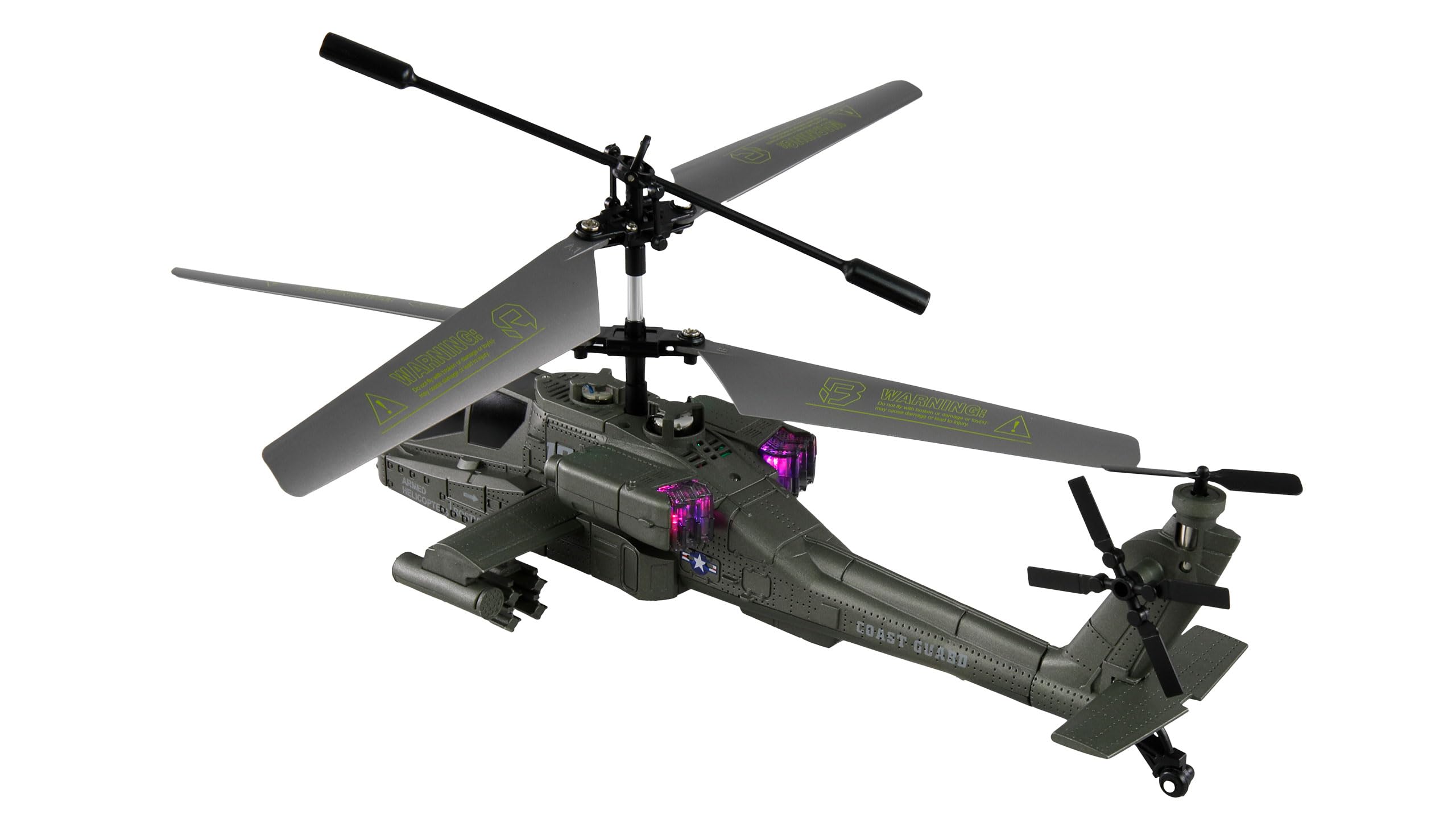 Apache AH-64 Elicottero coassiale a 3,5 canali RTF con telecomando, batteria, cavo di ricarica, 250 mm, verde scuro