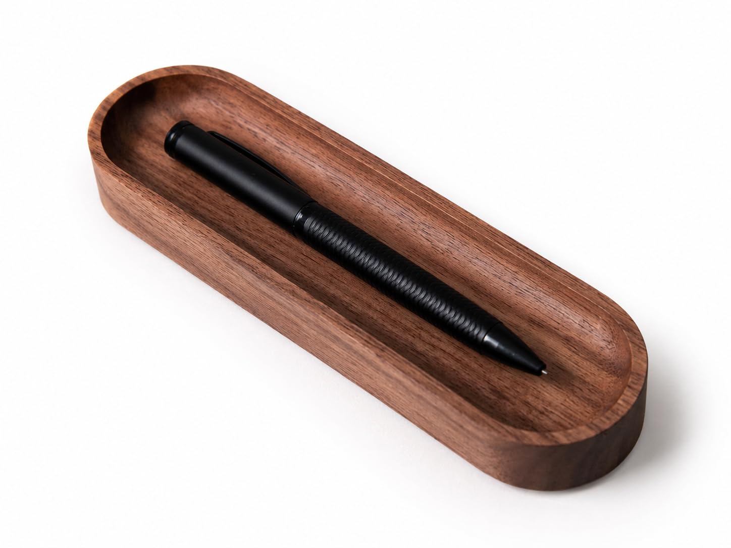 Stiftablage aus Walnussholz, minimalistischer ovaler Stifthalter aus Holz, Büro-Schreibtisch-Organizer, Schreibgeräteablage, Arbeit, Studenten, Lehrer, Geschenk
