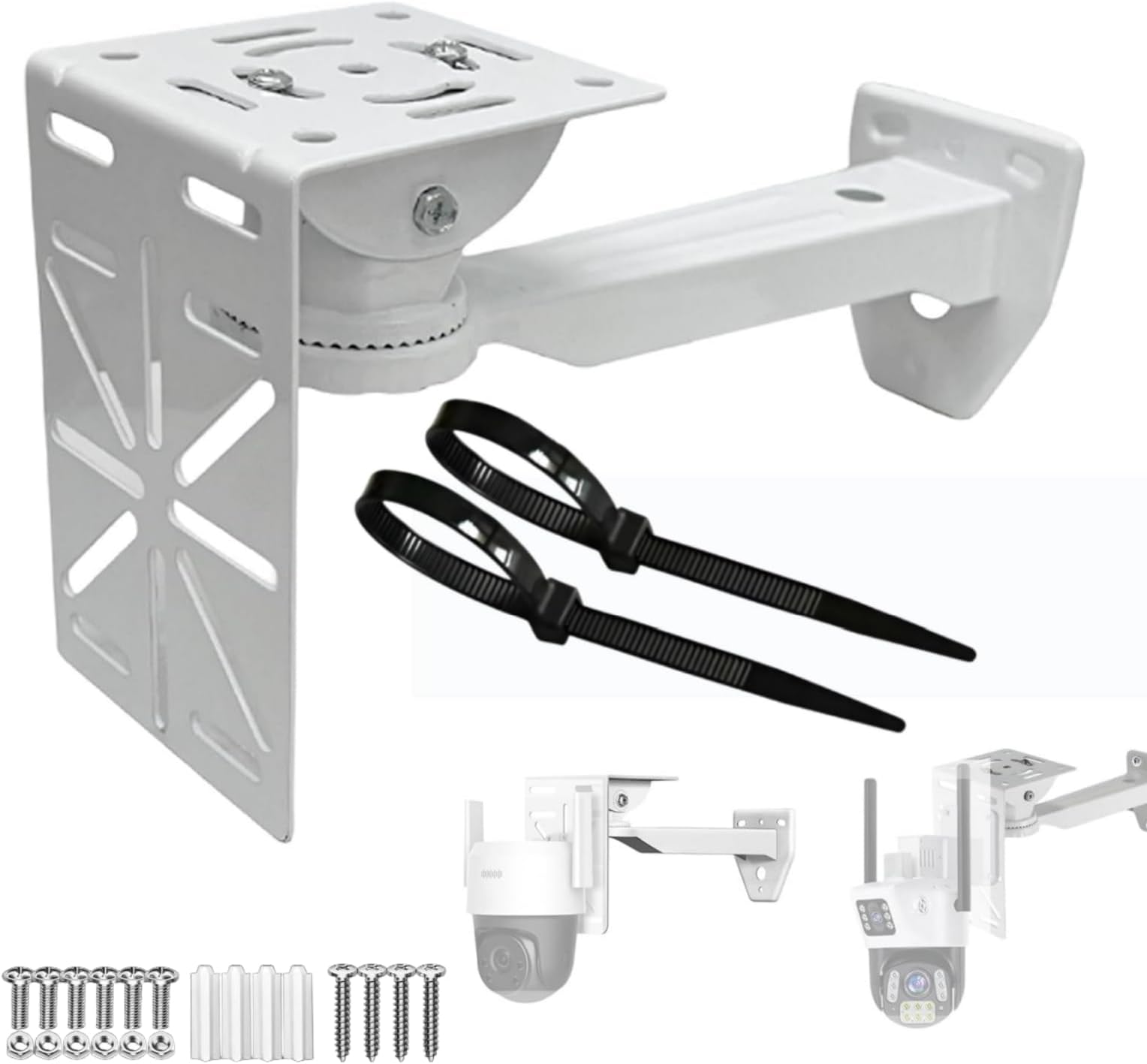 L-Shape Dome Camera Adapter + Wall Ceiling Mount for Security CCTV Cameras – Universal Fit, Sturdy Aluminum, 22LBS Capacity, Easy Installation (Indoor/Outdoor) (Wall Mount + L Mount)