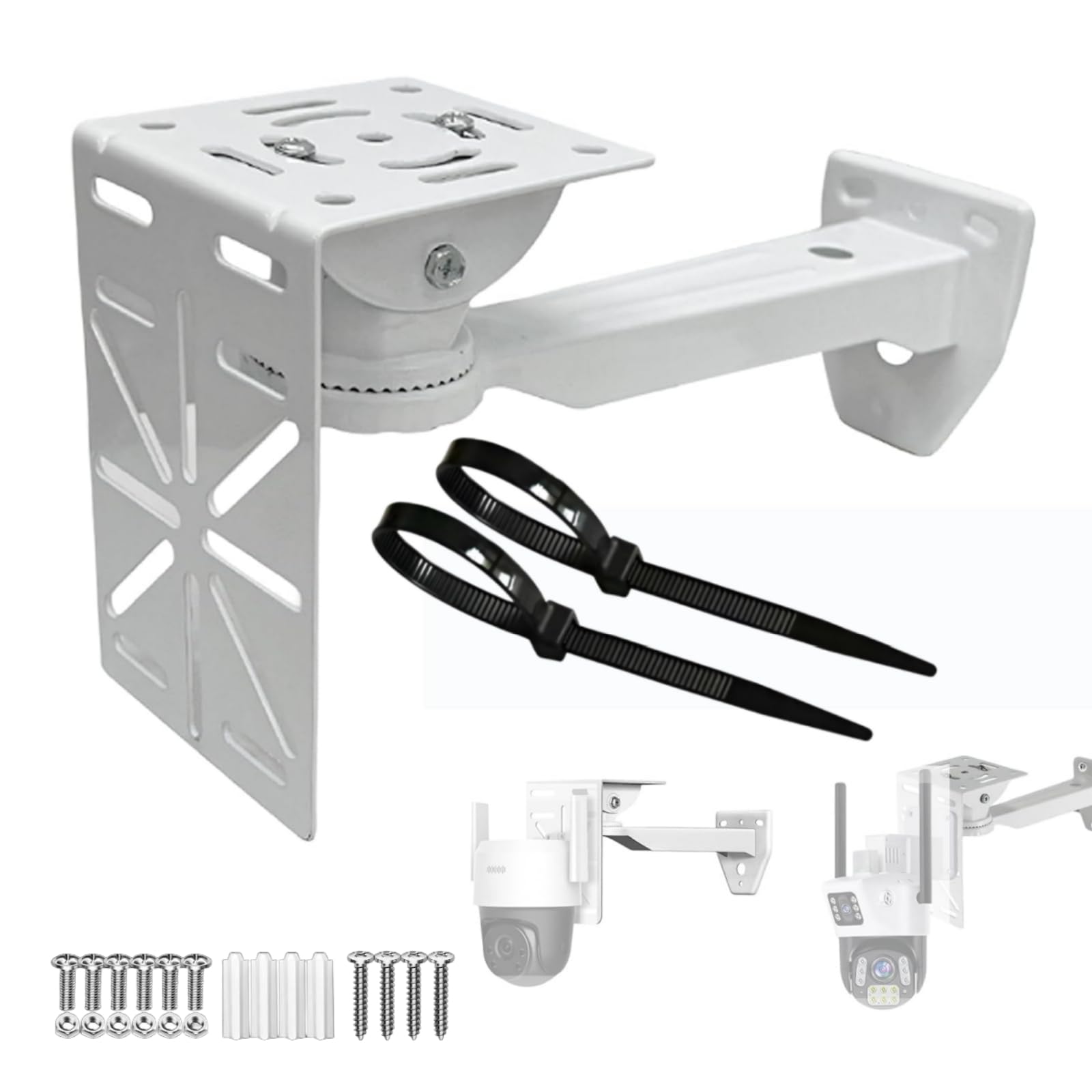 CTXSumTec L-Shape Dome Camera Adapter + Wall Ceiling Mount for Security CCTV Cameras – Universal Fit, Sturdy Aluminum, 22LBS Capacity, Easy Installation (Indoor/Outdoor) (Wall Mount + L Mount)