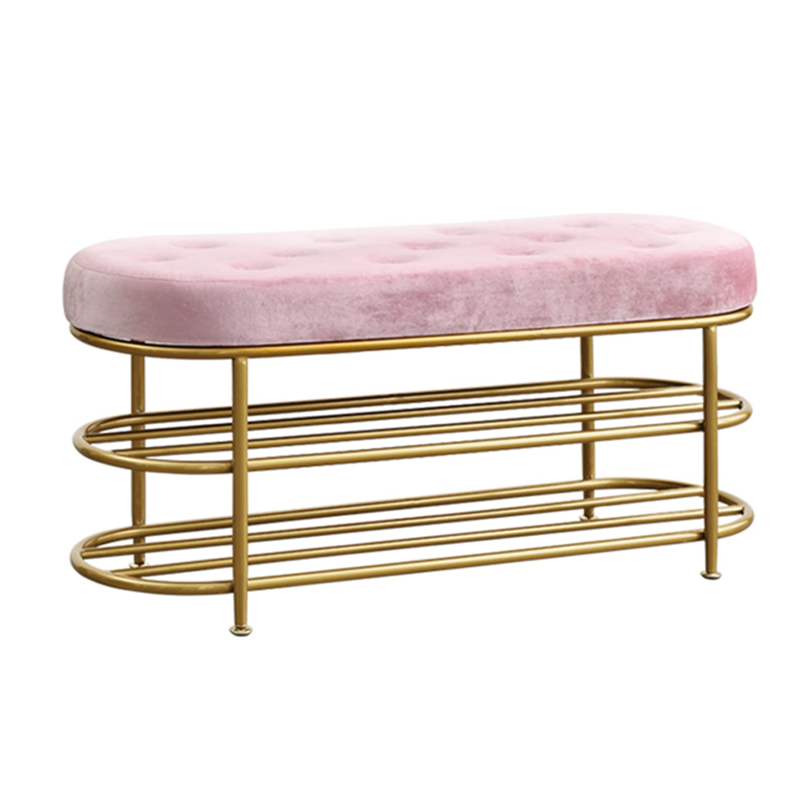 LWJSOCP Luxurious Velvet Shoe Storage Bench SpaceSaving Stool for Living Room & Home Office ButtonTufted Design 100x35x45cm (39x14x18in) Perfect Shoe Organizer