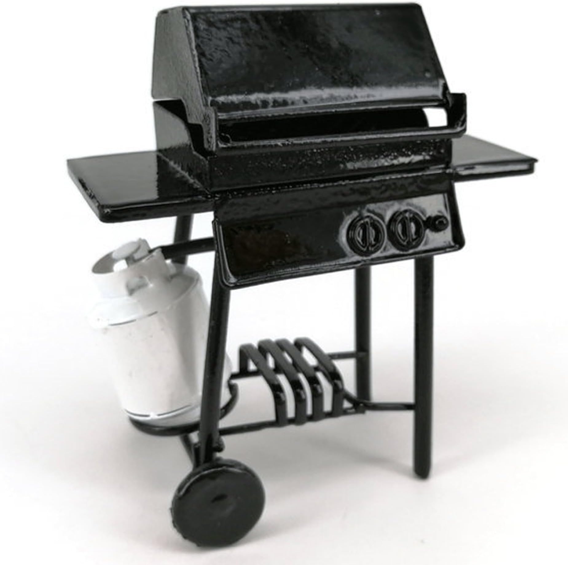 1 12 Scale Dollhouse Accessories, Metal BBQ Grill Mini Dollhouse Accessories with Gas Tank, DIY Miniature for Decoration, Gift for Lovers