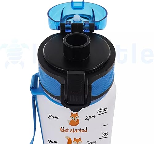 Miniatura 6 de Hyturtle Botella de agua motivacional personalizada de Fox Lovers de 32 onzas, 1 litro, anatomía de un zorro, botella de agua con nombre