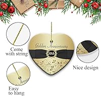 Vista 3 de Adorno de Navidad para aniversario de boda número 50