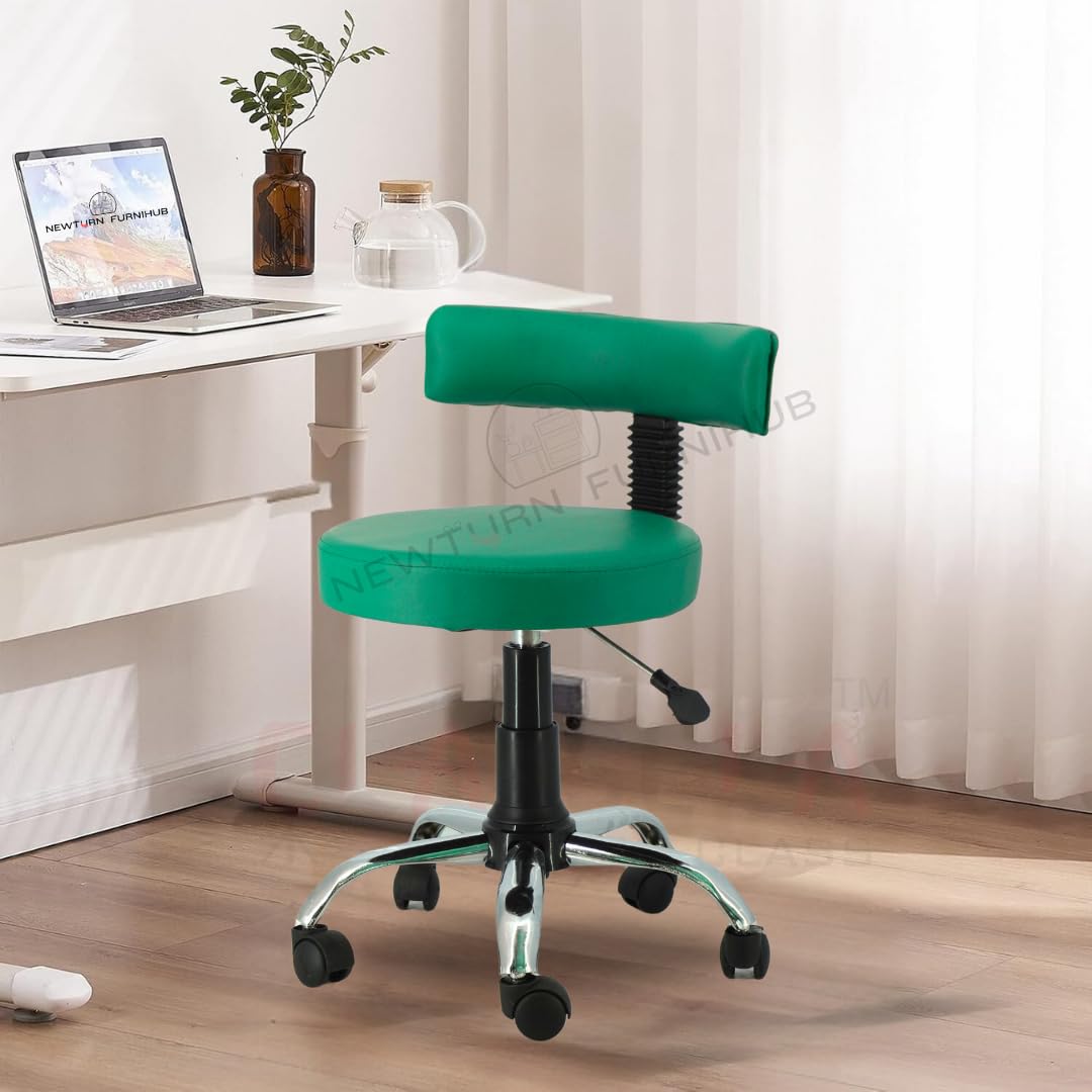 NEWTURN® Ketto Pre-Assembled with Heavy Duty Metal Stand Rolling Compact Chair Lift Swivel Stools with Fixed Rest for Home Office Beauty Salons Shops Bar Chairs with 1 yr waranty (Bislari_rexine)-image-49