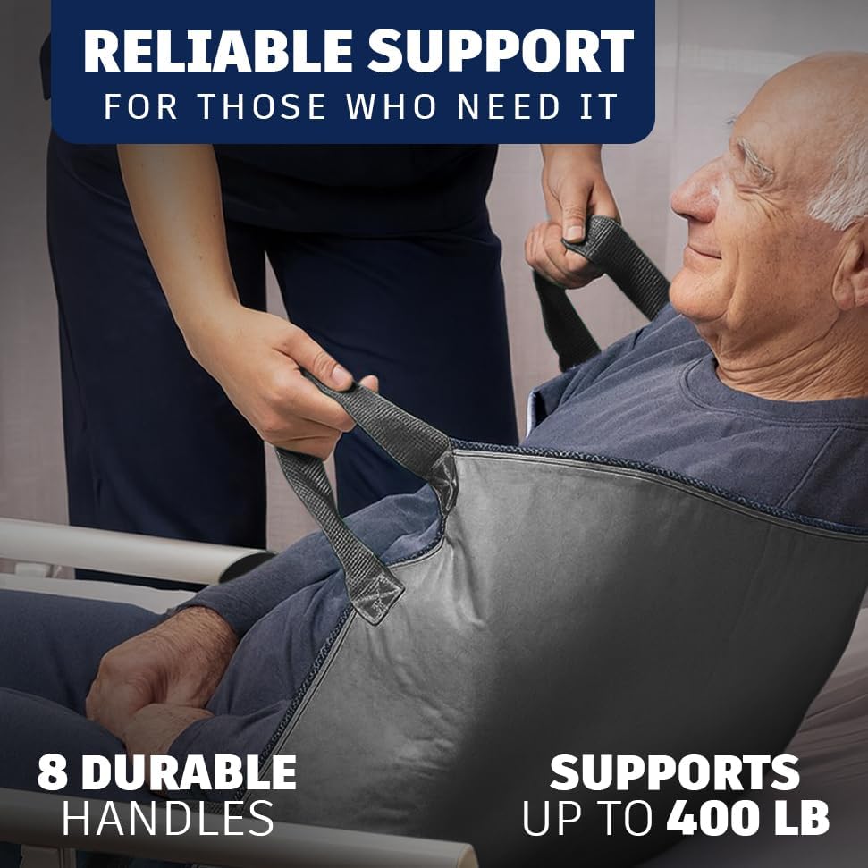 Miniatura 5 de Almohadilla de cama de posicionamiento con asas, impermeable, lavable y de secado rápido, protector de colchón reutilizable para traslado de