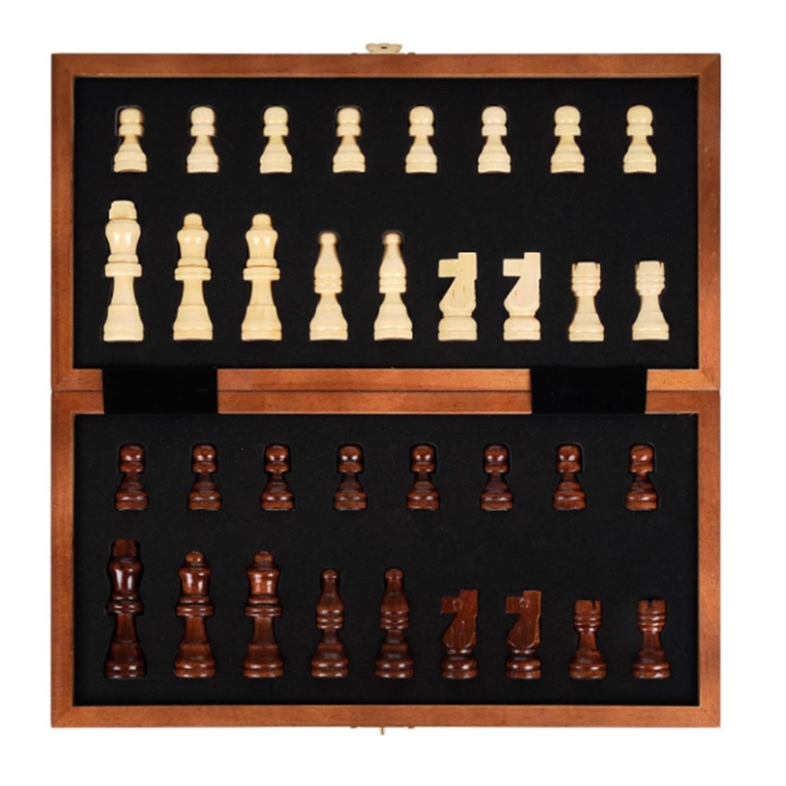 Set da gioco degli scacchi pieghevole in legno