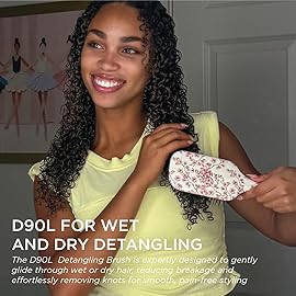 Denman Ultimate Detangling Hair Brush - Wet & Dry Detangler Brush for Long Hair, Wigs & Extensions - Ideal Hair Brushes for Women and Men, D90L Cherry Blossom