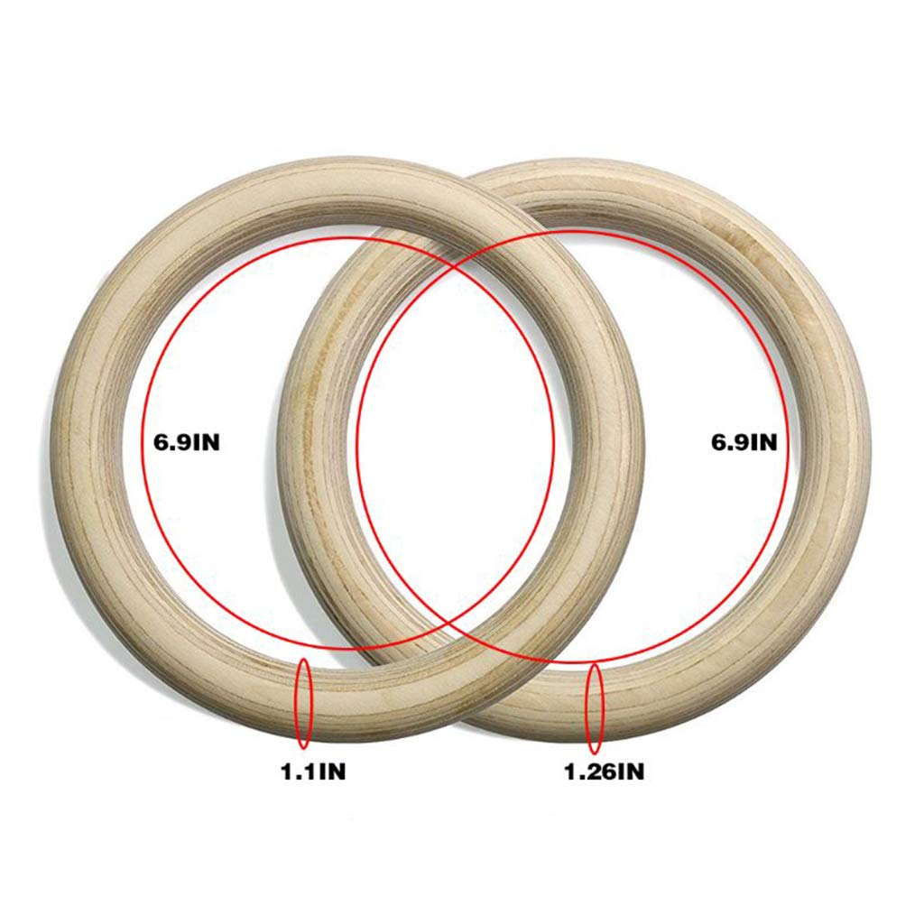Anelli da Ginnastica, 1pcs Anelli da Palestra, Anelli da Ginnastica in Legno Anello da Allenamento per Palestra per impieghi gravosi