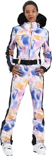 BSASB Traje de esquí y snowboard de una pieza para mujer traje de invierno impermeable resistente al viento traje de nieve para deportes al aire