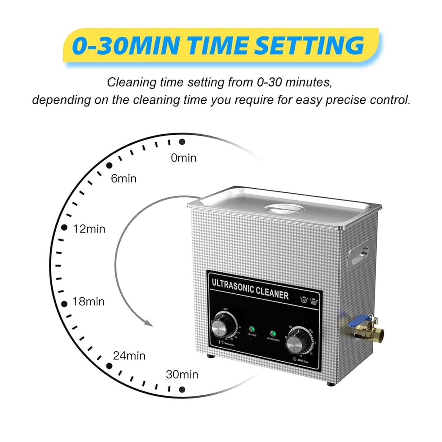 30L 22L 15L 10L 6L 4L 2L 0.8L Ultrason Cleaner Bath Heater Timer and Basket Compatible with Cleaning Jewelry Brass Coins(008-0.8L-35W,US)