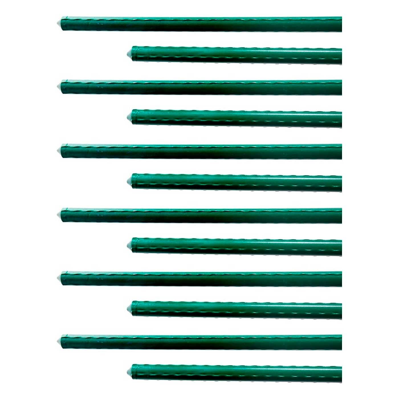 Tradineur - Pack de 24 tutores de Acero plastificado para Plantas de Ø 1,60 x 180 cm, Ideal para el Cuidado del jardín. Varillas para el Cuidado de Plantas y arboles (Color Verde)