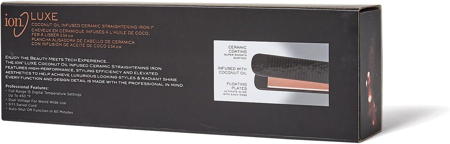 Ion Luxe Coconut Infused Ceramic Flat Iron 1 Inch - Image 4