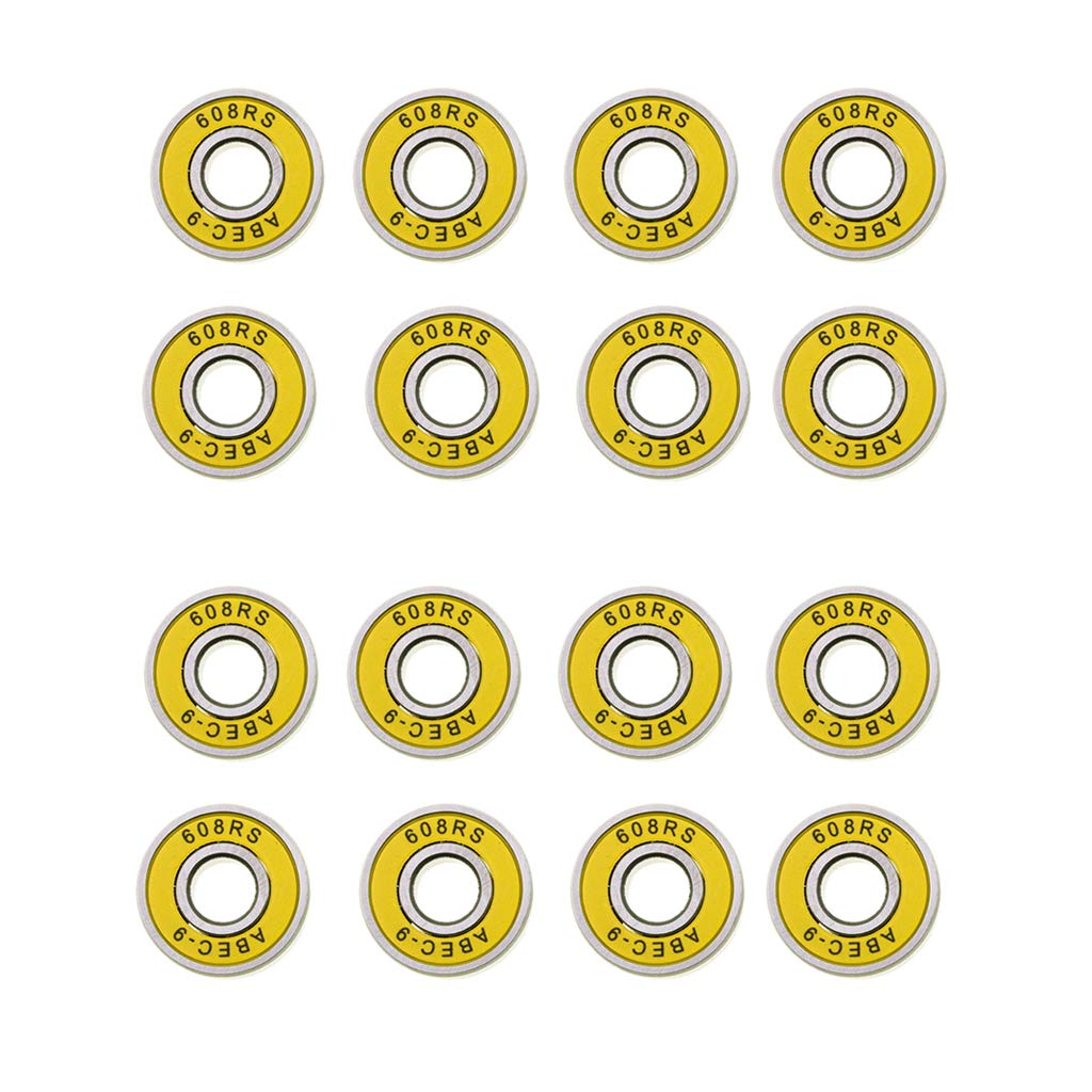 16 Pack of Frictionless ABEC 9 Skateboard Roller Skate Bearings Yellow | Sporting Goods | Outdoor Sports | Skateboarding & Longboarding | Skateboard Parts | Bearings-image-46