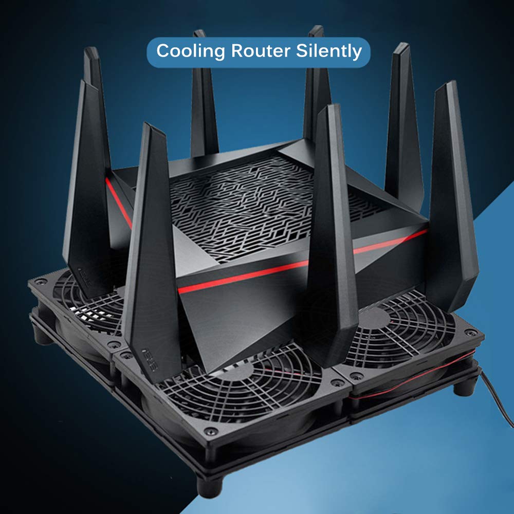 GDSTIME Ventilatore PC 120 mm 220 V Ventilatore 230 V 4 x 120 mm Ventilatore 220 V ad alto flusso d'aria con 4 V -12 V Controller di velocità regolabile per router Laptop Mobile Box TV