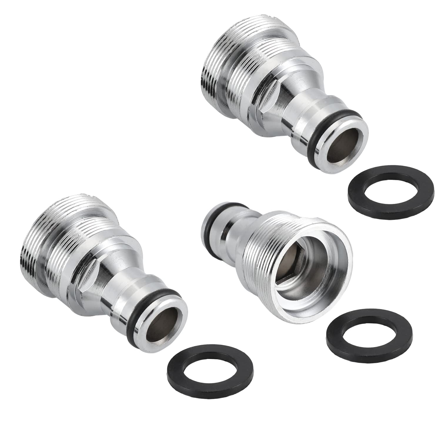 Othmro 3Pcs Garden Lawn Water Hose Quick Connectors Nozzle Pipe Thread Size 28mm Interface Size 16mm Male Thread Brass Quick Connectors Adapters Water Hose Connectors and Fittings Nickel Plated