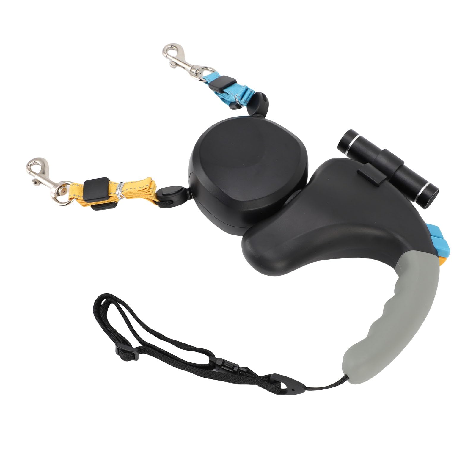 Yinhing Laisse Rétractable pour 2 Chiens, Rotation à 360°, Double Tête avec Lumière LED, Absorption des Chocs, 3 Mètres pour des Promenades en Toute sécurité, Poignée Ergonomique pour Plus de