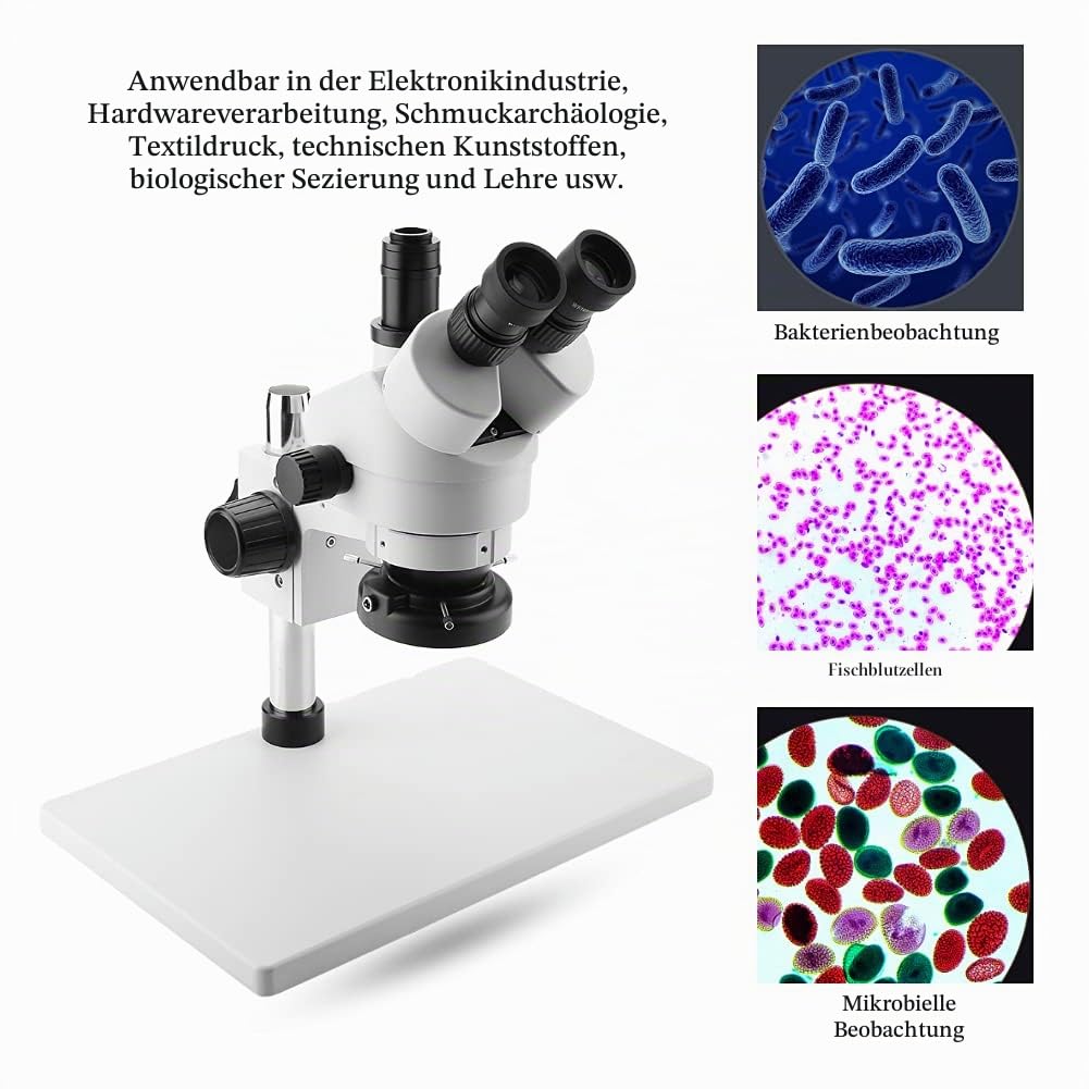 3,5X-90X Trinokular-Stereo-Zoom-Mikroskop Einstellbarer Tri-Vision-Arbeitsabstand von 30 bis 165 mm für die Elektronikindustrie, Hardware-Verarbeitung(European regulations)