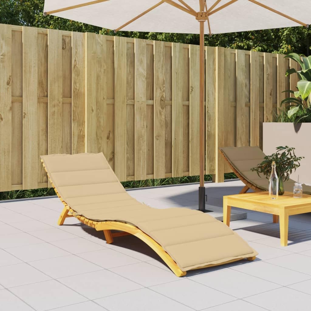 vidaXL Cojín para Tumbona Tela Beige Melange 200x50x4 cm, cojín de Exterior, cojín Asiento de jardín, cojín para Muebles de jardín, cojín de jardín