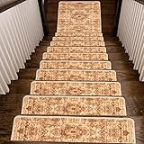 Benissimo, 13+1 Stair Treads Carpet with Landing Slip Resistant Stair Rugs, Modern Printed Design,...