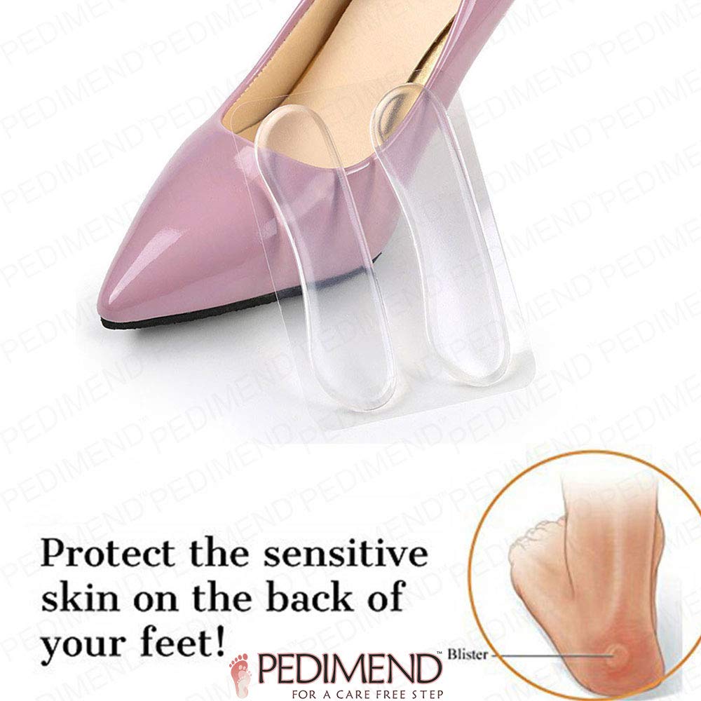 PedimendTM - Cuscinetti per tallone (3 paia, 6 pezzi), per scarpe troppo grandi, in gel, inserti posteriori per aggiungere volume extra, proteggono da scivolamenti e sfregamenti, rimangono fermi e