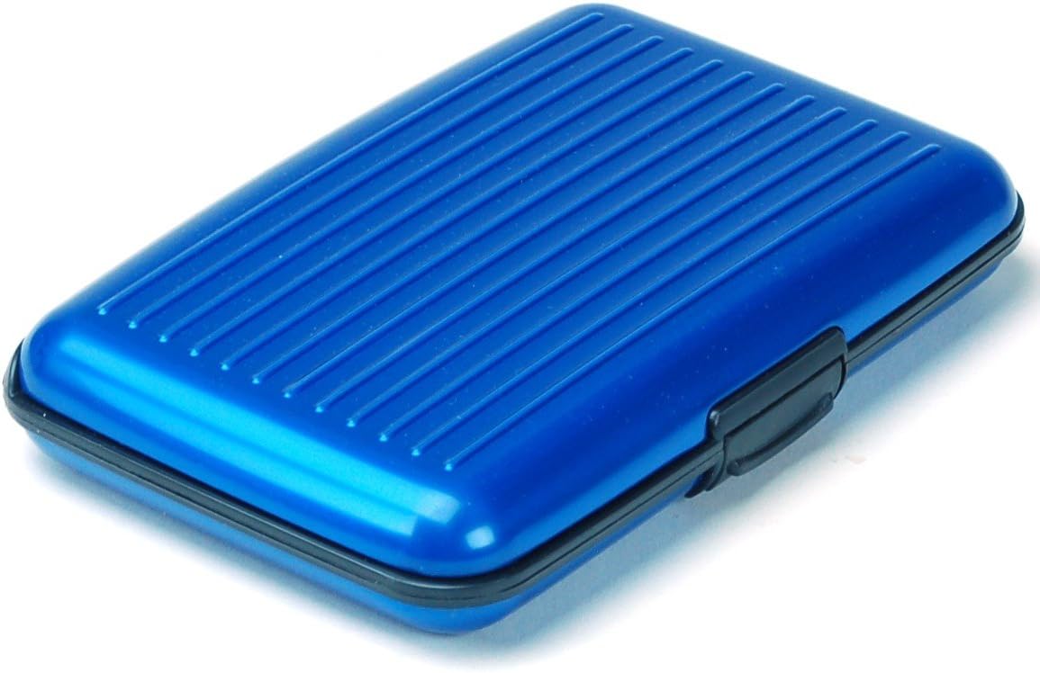 Aluminum Wallet Credit Card Holder RFID Protection Light Durable Safe & Stylish Blue