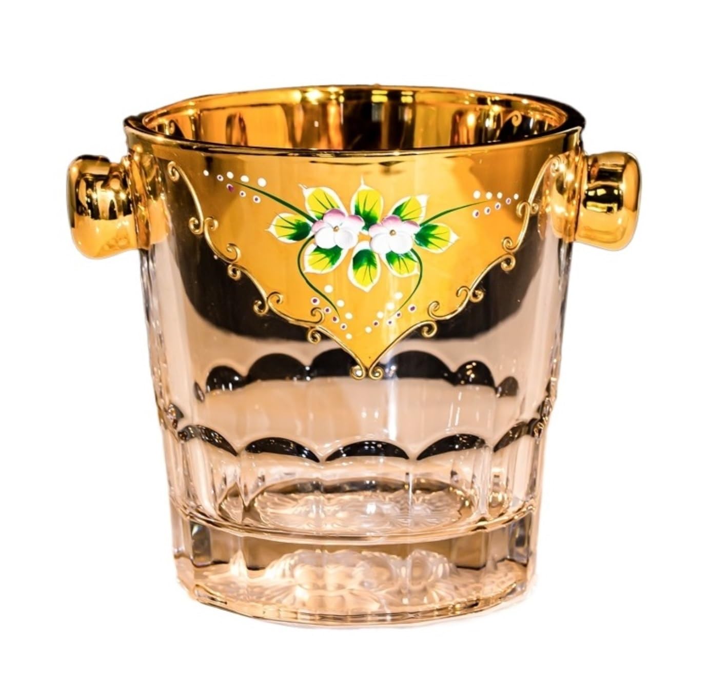 Bar Party European Style Crystal Glass Ice Bucket Hand-painted Gold Restaurant Ornaments Zuhause Gastronomie