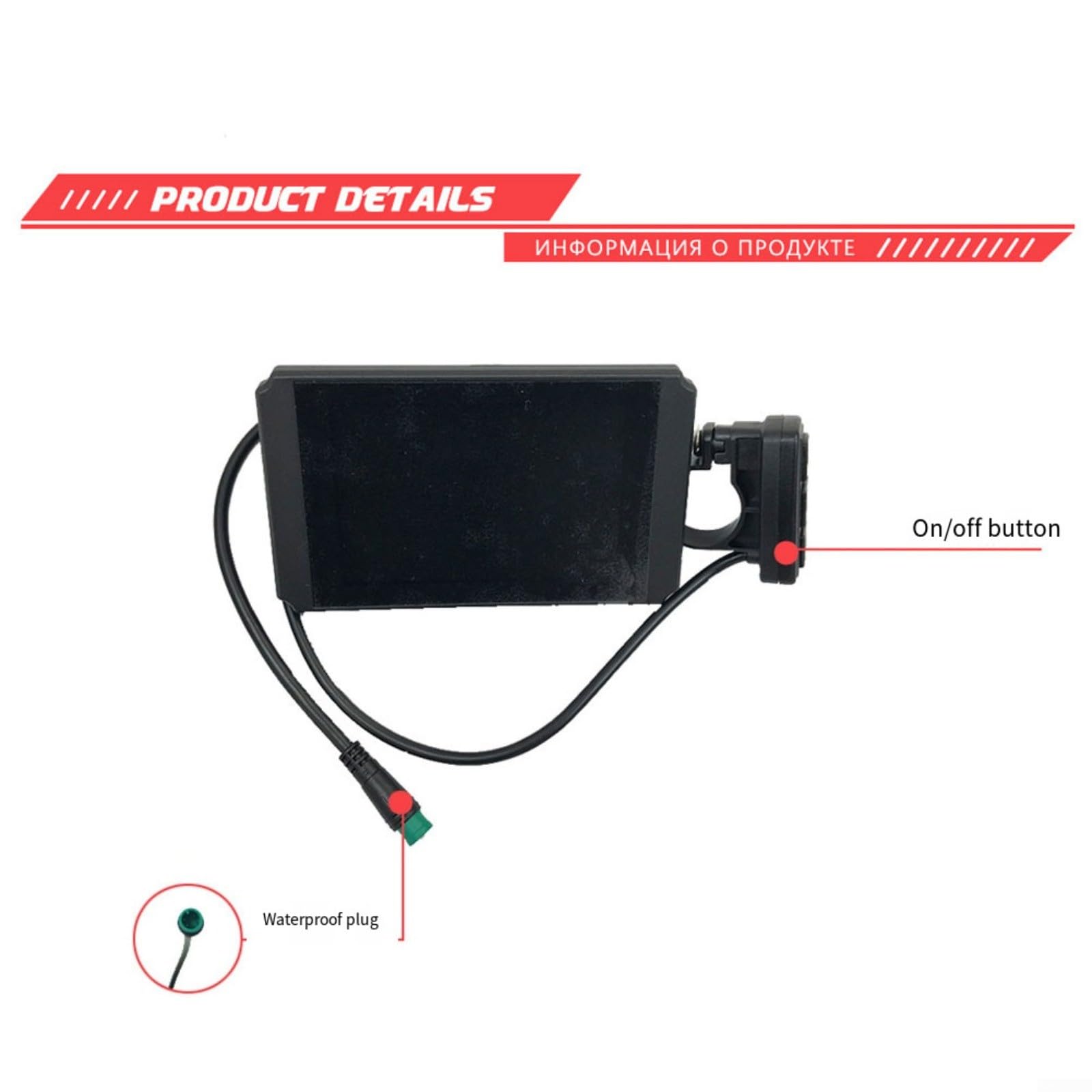 LCD8HU Ebike Display Per Controller KT Schermo a Colori 24V-48V Porta USB Impermeabile Dati Velocità In Tempo Reale Materiale ABS Ciclismo Pendolarismo