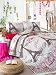 LaModaHome Paris Bedding Set, 65% Cotton 35% Polyester - Eiffel Tower View with Colorful Flowers - Set of 3-100% Fiber Filling Coverlet and 2 Pillowcases for Full Bed