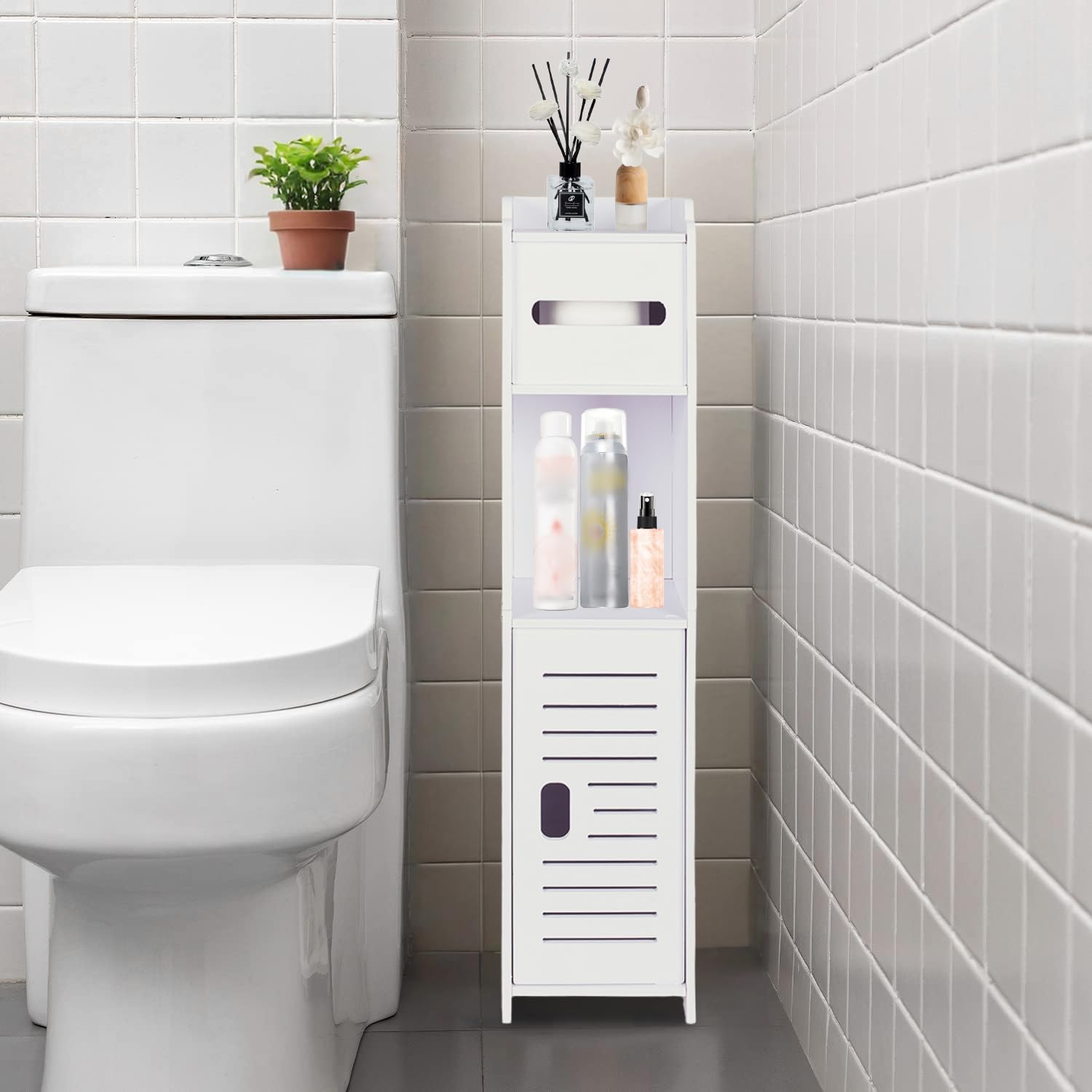 Amazon｜LONGSHINING トイレ収納 スリム トイレラック 隙間収納ラック