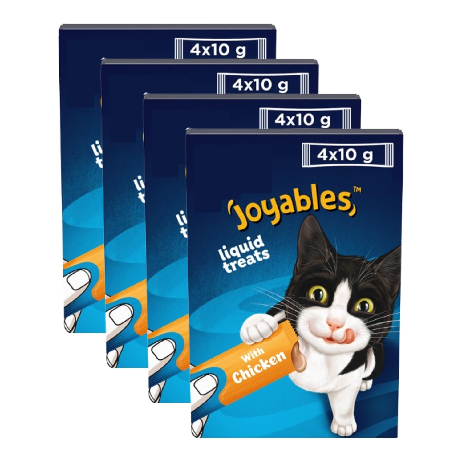 Joyables Lickable Cat Treats With Chicken x4 40g - Pack of 4 - Make Bonding Time Extra Special With Joyables Creamy, Chicken-flavoured Treats With No Added Sugar, Low Calories, and a Smooth Texture