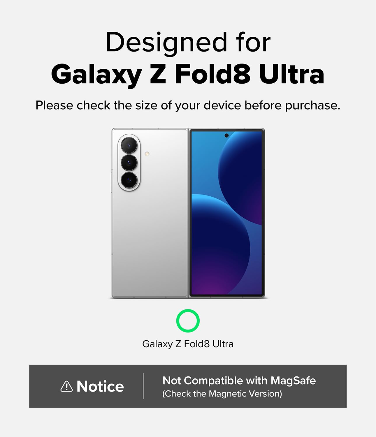 Ringke Fusion Flap per Cover Samsung Galaxy Z Fold 8 Ultra - Clear | Compatibile con la ricarica wireless, sottile, leggero, resistente ai graffi
