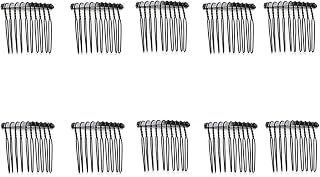 10 PCS 10 Teeth Metal Wire Hair Clip Combs Wire Twist Hair Combs Bridal Wedding Veil Combs Black