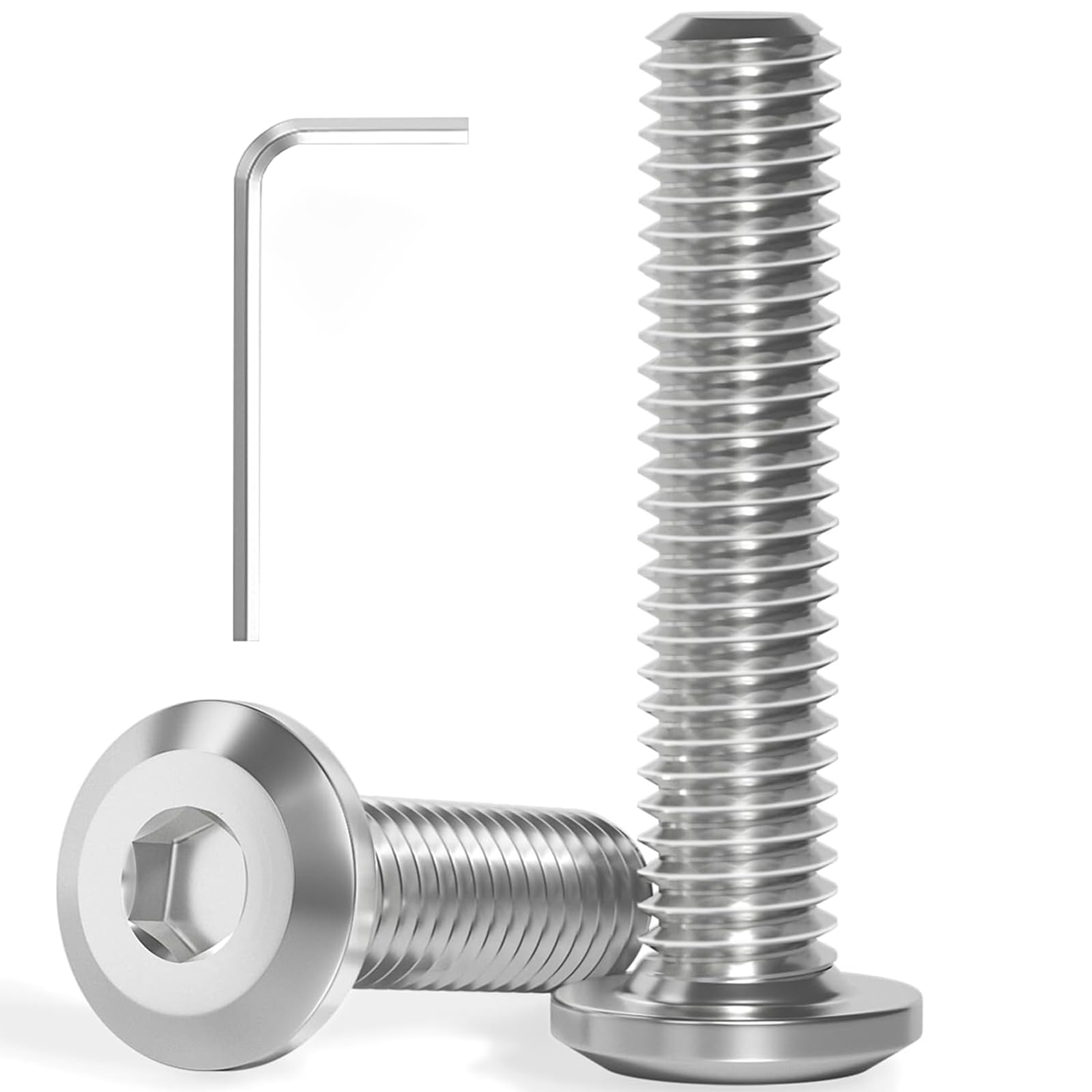 Wavanta M5 Bolts, M5 x 30mm Flat Head Hex Socket Cap Screws Bolts, Full Thread A2 304 Stainless Steel Screws with Hex Key, Ideal for Furniture Assembly/Machinery Repair Pack of 20 — image 1